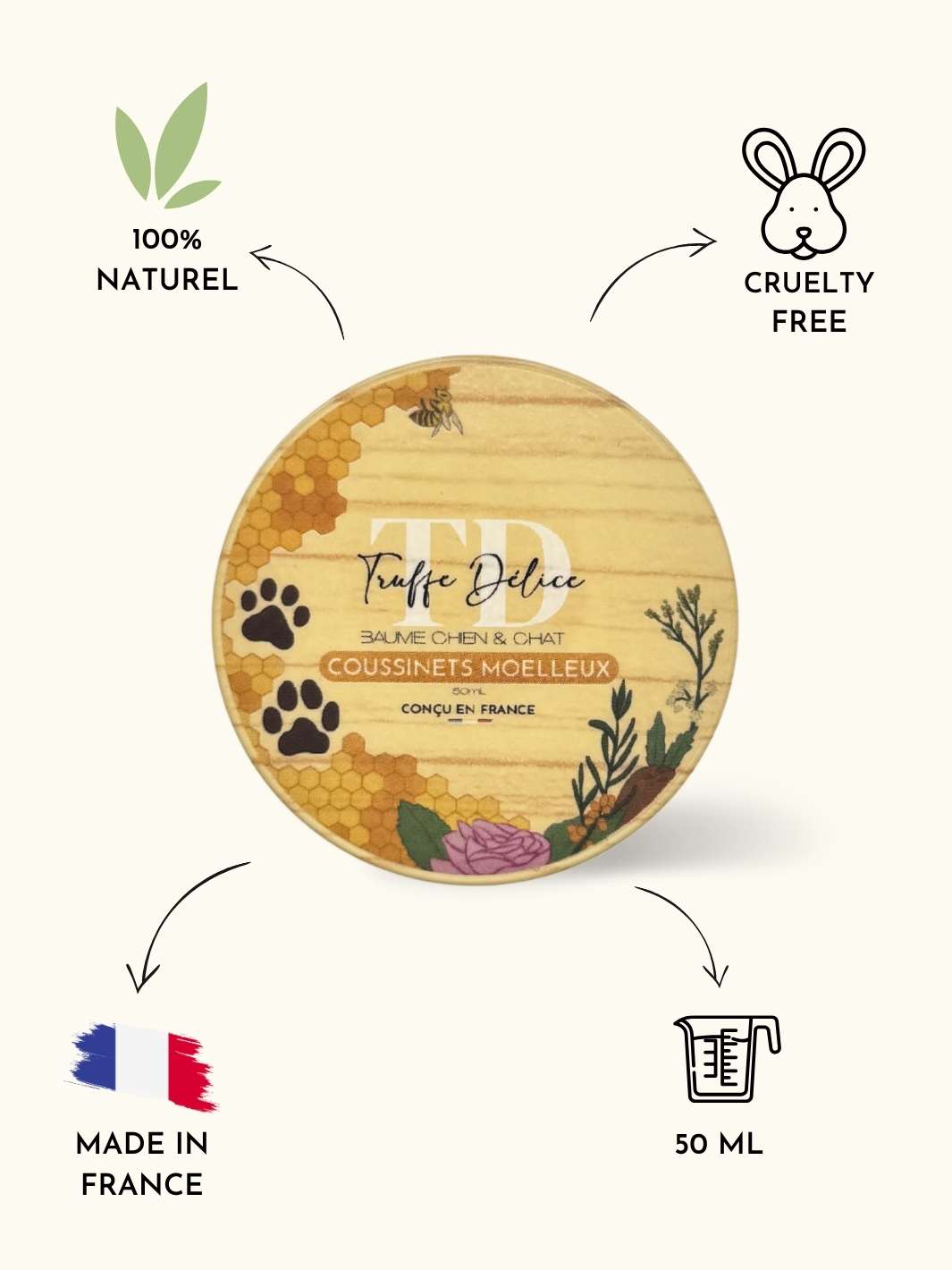 Baume coussinets moelleux - #friandise_naturelle_pour_chien# - Truffe delice