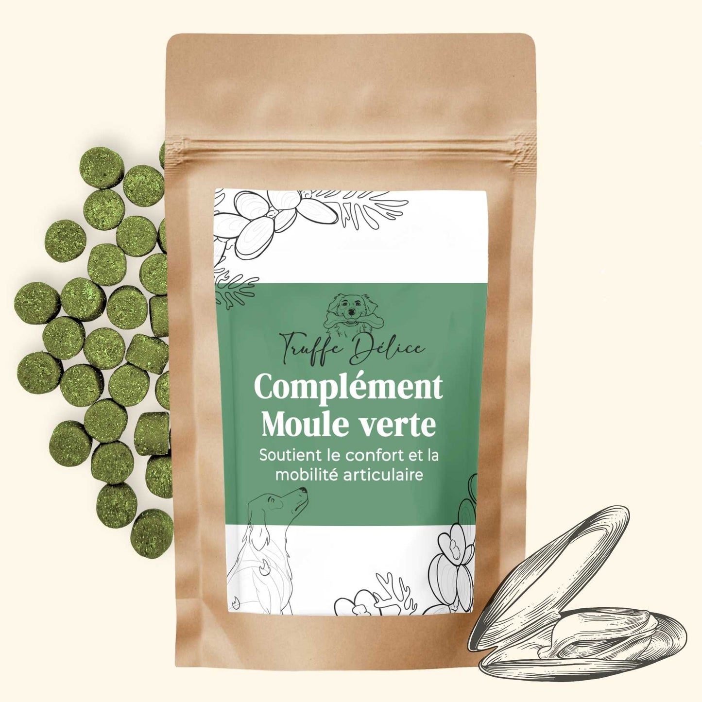 Moule verte chien