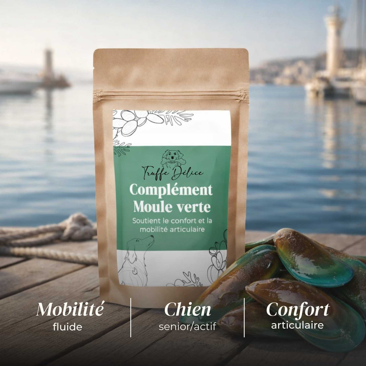 Moule verte chien