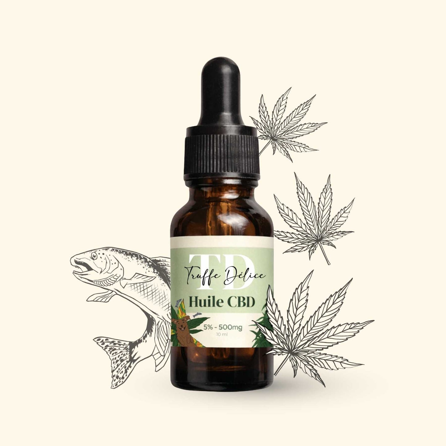 Huile CBD chien