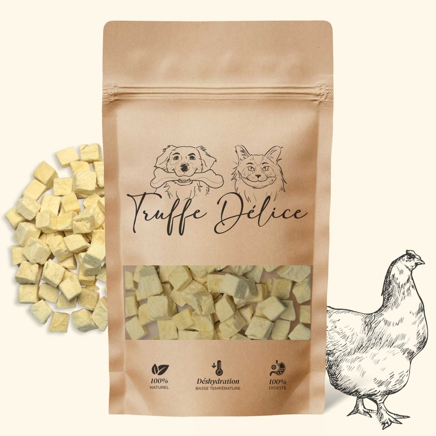 Friandises poulet lyophilisées