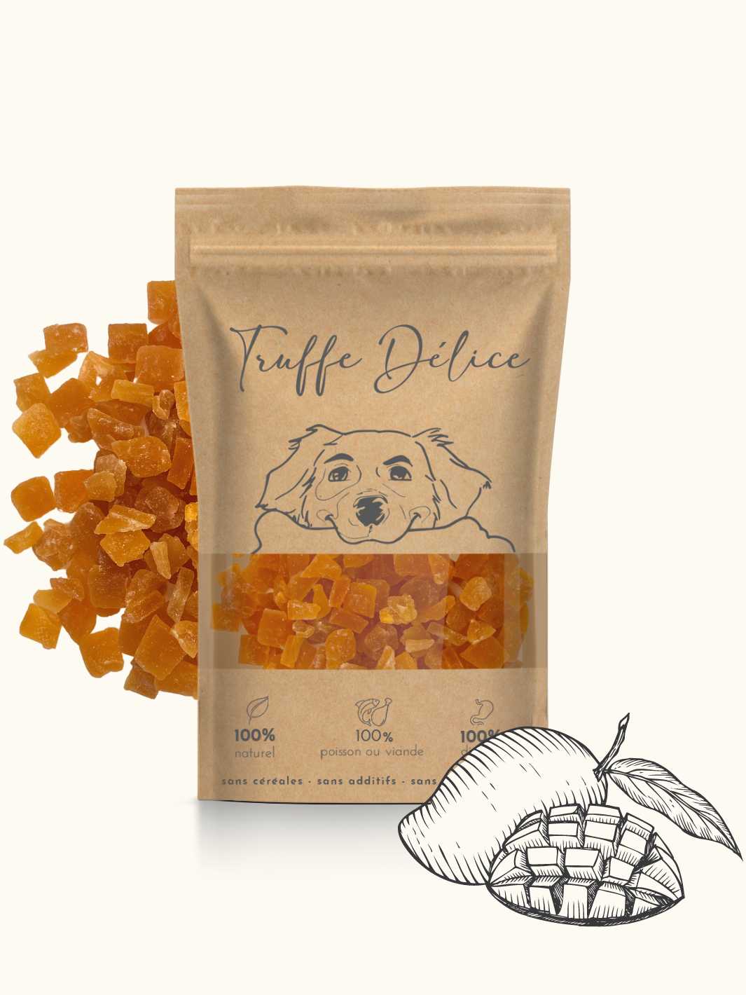 Cubes de mangue - #friandise_naturelle_pour_chien# - Truffe delice