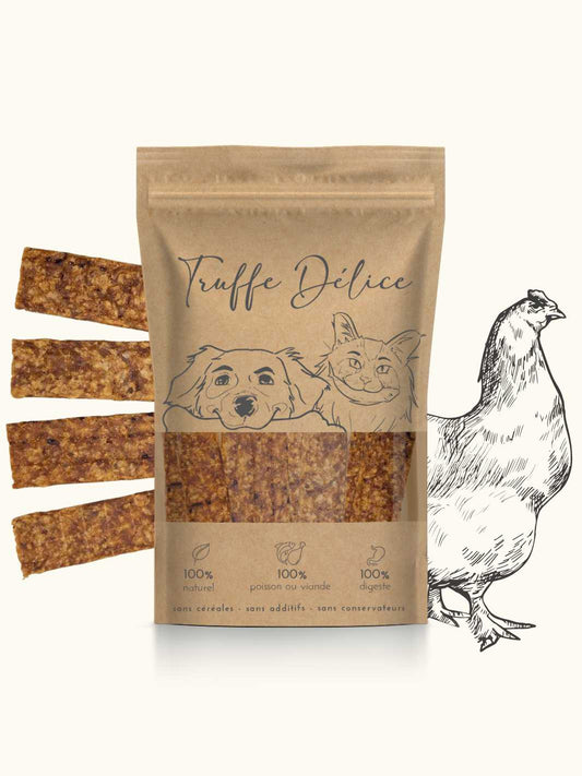 Lamelles de poulet - #friandise_naturelle_pour_chien# - Truffe delice