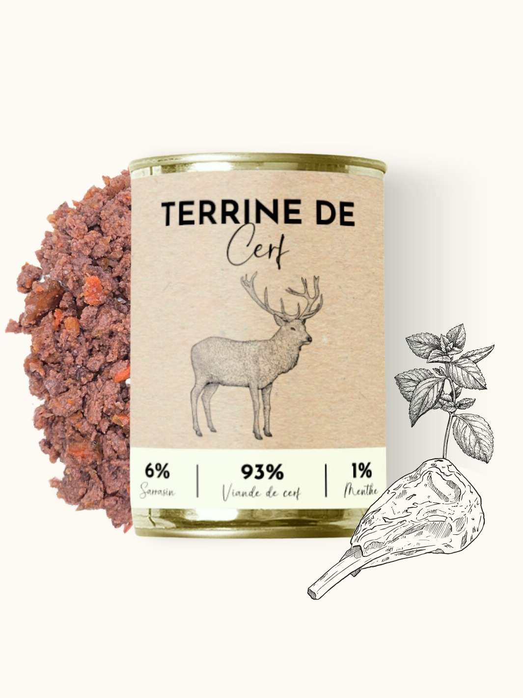 Pâtée de cerf - #friandise_naturelle_pour_chien# - Truffe delice