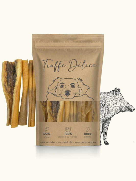 Peaux de sanglier 15 cm - #friandise_naturelle_pour_chien# - Truffe delice